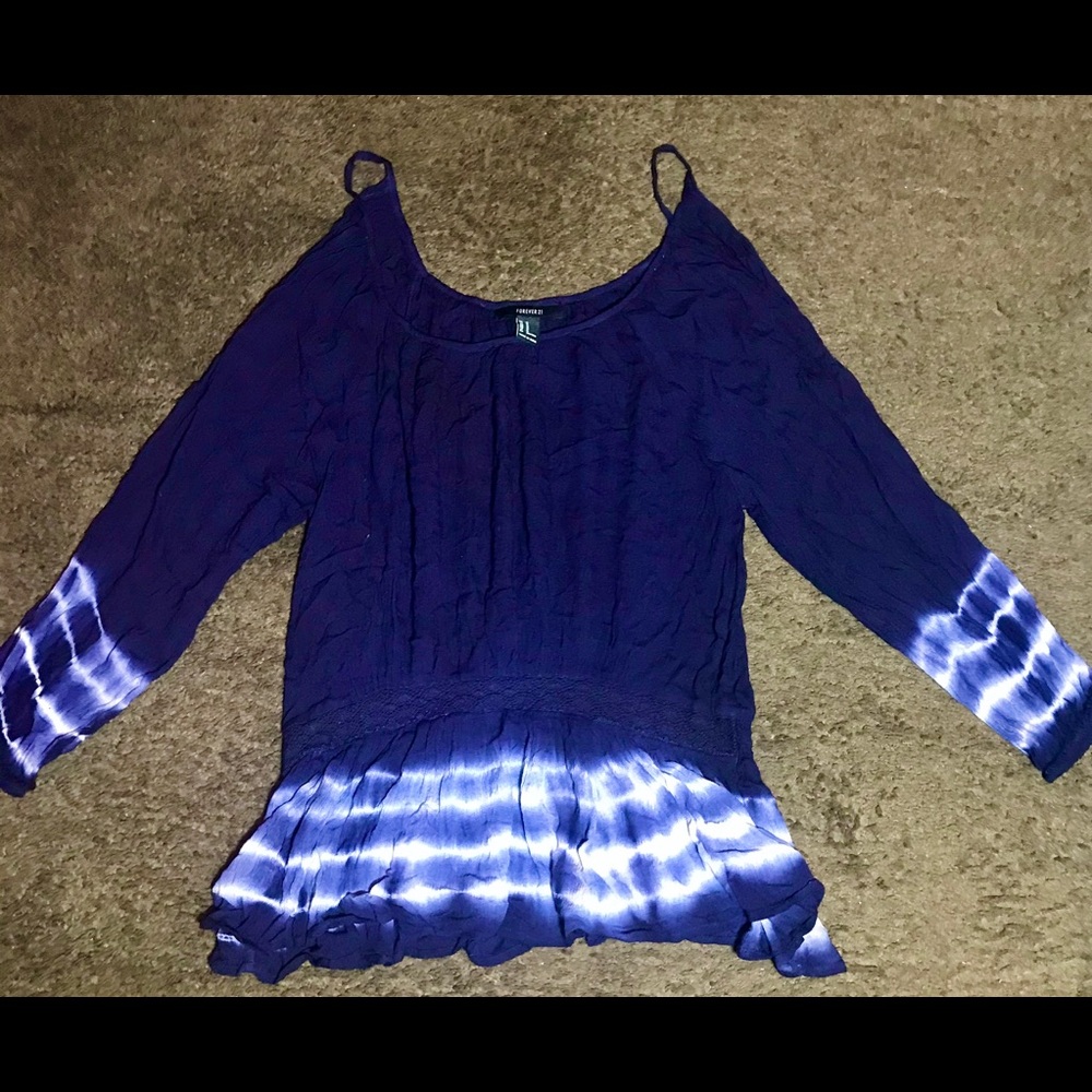 Tie- Dyed Cold Shoulder Shirt